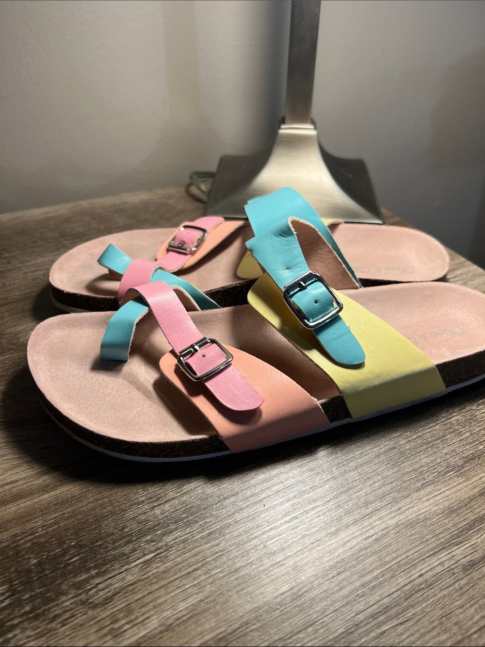 Kids Multicolor Strappy Comfort Sandals - Pastel Pink, Blue & Yellow stock (18) - Picture 5 of 5